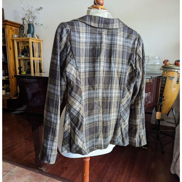 Maurices tweed brown plaid blazer   Sz S - Picture 10 of 10